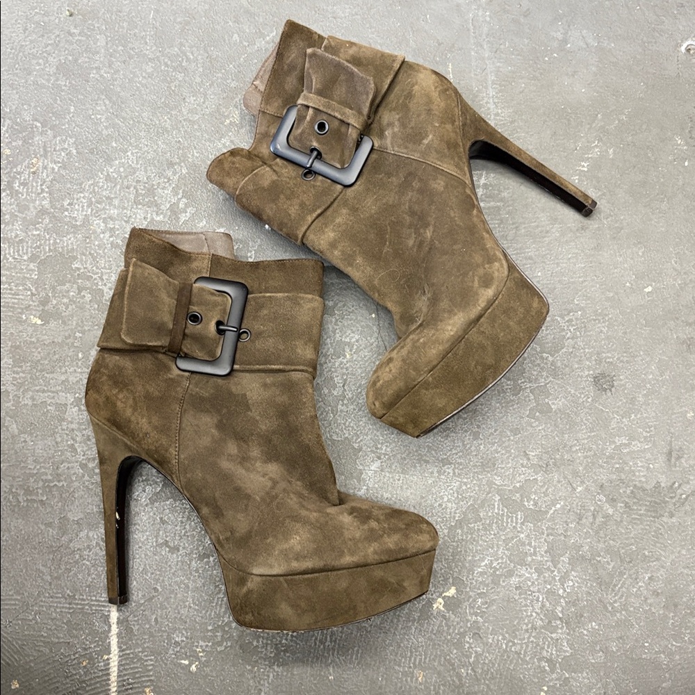 VIA SPIGA SUEDE LEATHER  PLATFORM ANKLE BOOTS
